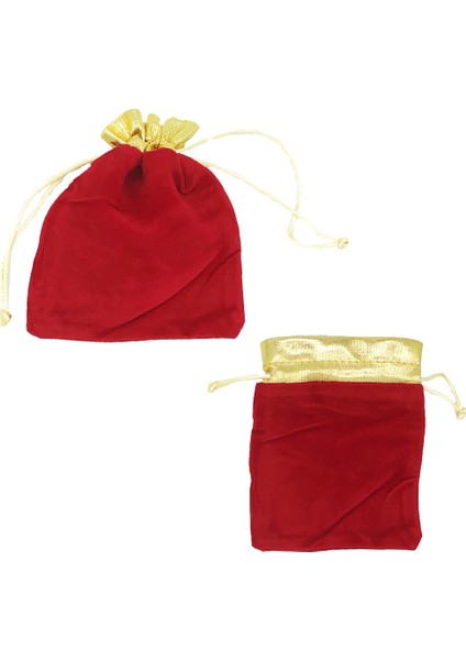 25LI Kadife Kese Kırmızı 12X10CM