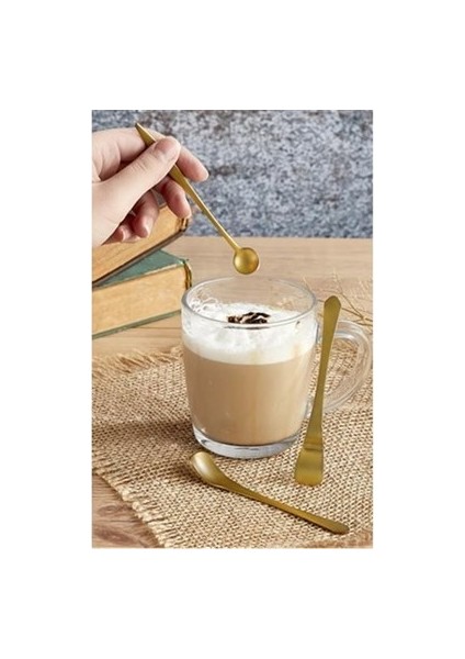 Destino Orkide Mat Altın 6'lı Çay Nescafe Kaşığı