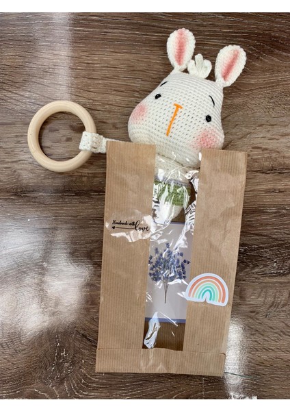 Sevimli Tavşan Amigurumi Çıngırak Krem Rengi modelleri