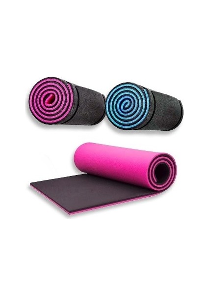 16 mm Pembe Siyah Çift Taraflı Spor / Kamp Matı 180 x 60 x 1,6 cm