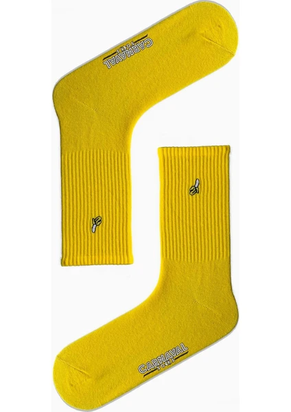 Carnaval Socks Muz Nakışlı Sarı Renkli Spor Çorap