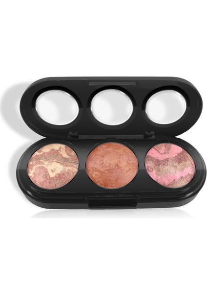 3'lü Terracotta Pudra Allık - Turuncu Ton, İpeksi Doku, Parlak Görünüm, Uzun Süre Kalıcı ve Doğal Etki ile Mükemmel Sonuç