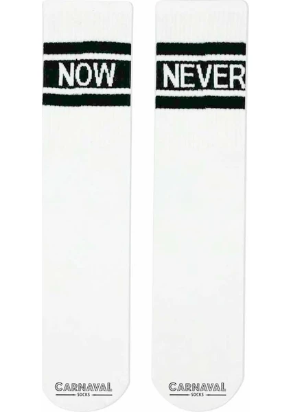 Carnaval Socks Now Never Yazılı Bilek Arkası Spor Çorap