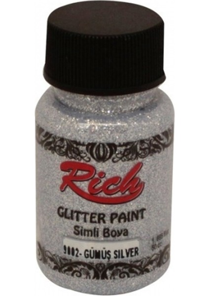 9002 Glitter Paint Gümüş Simli Boya 50 cc