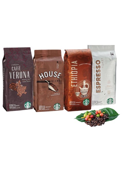 Düvenci Toptan Starbucks House, Ethiopia, Verona, Espresso Çekirdek Kahve 250 gr 4 'lü