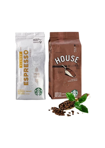 Düvenci Toptan Starbucks House Blend ve Blonde Espresso Çekirdek Kahve 250 gr 2'li