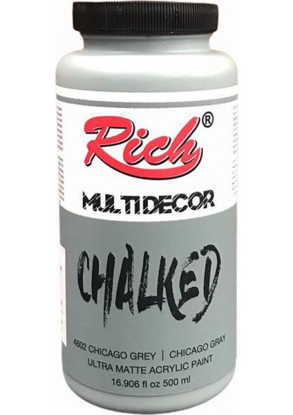 4602 Multi Decor Chalked Chicago Grey Akrilik Boya 500 cc