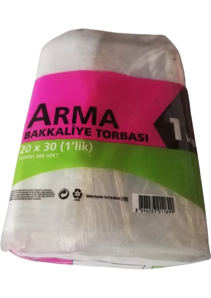 Arma Naksan Şeffaf Bakkaliye Torbası (Poşeti) 1'lik 20X30CM