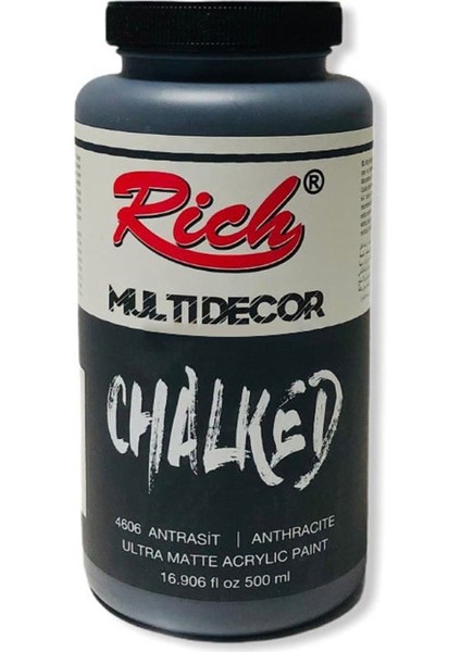 4606 Multi Decor Chalked Antrasit Akrilik Boya 500 cc
