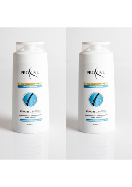 Tuzsuz Parabensiz Silikonsuz Boyasız Keratin Ektraktlı Onarım Şampuanı 650 ml x 2 Li