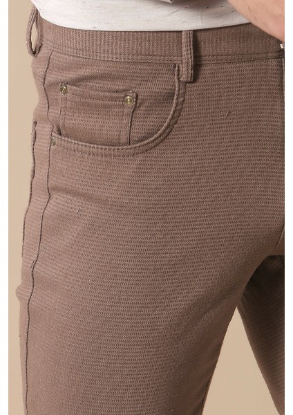 Erkek Slim Fit Cepli Düz Pantolon