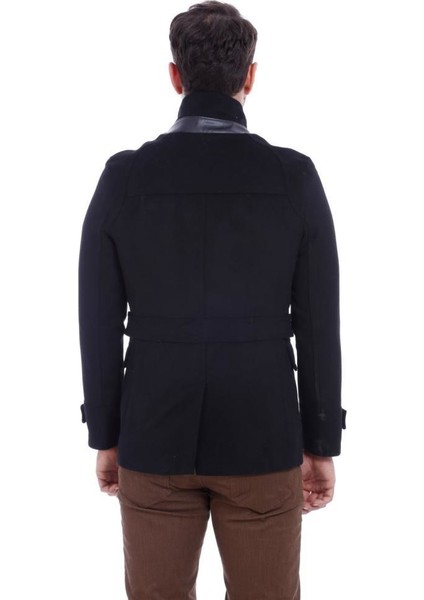 Erkek Hakim Yaka Slim Fit Kaşe Kaban modelleri