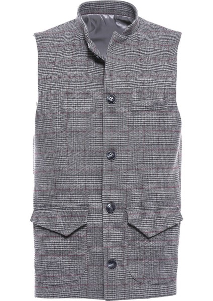 Ekose Desen Hakim Yaka Kaşe Yelek Kombini modelleri