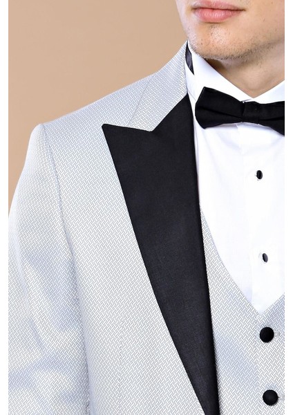 Erkek Çıkma Yaka Garnili Yelekli Slim Fit Damatlık fiyatları