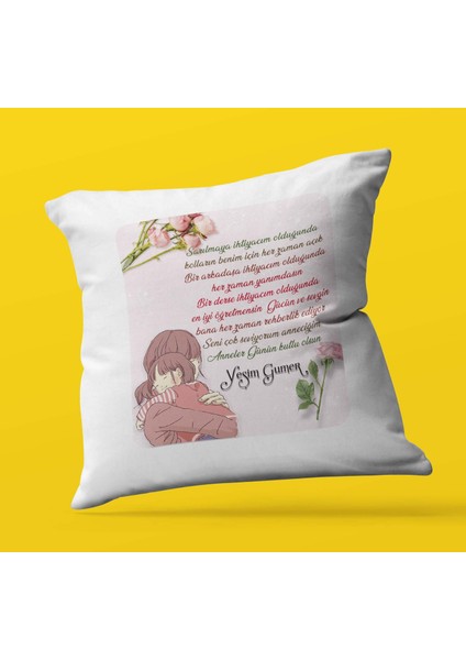 Armağan Zengini Kişiye Özel Anneler Günün Kutlu Olsun9 Temalı | Saten Kare Yastık
