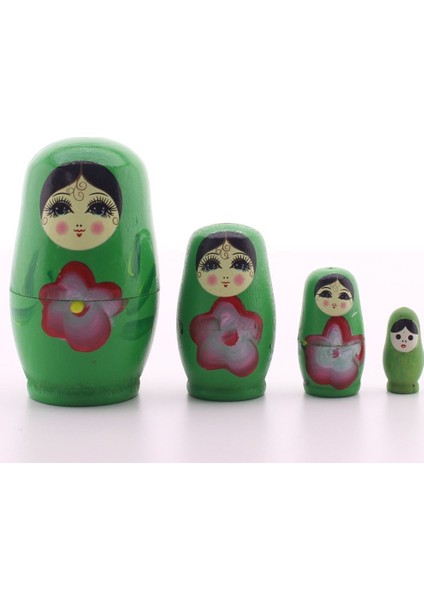 Ahşap Tombul Iç Içe Matruşka Bebek Yeşil Set 4lü fiyatları