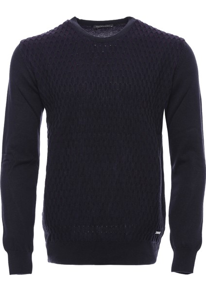 Baklava Desenli Bisiklet Yaka Triko