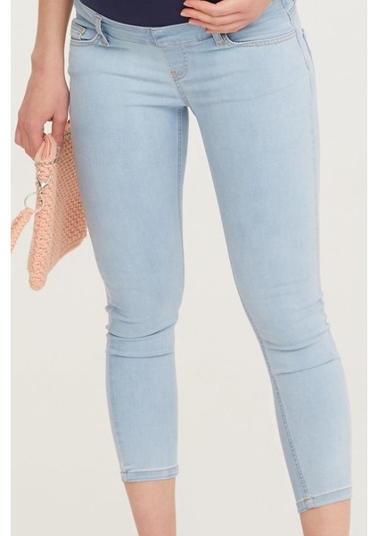 Hamile Skinny Jean Likralı Denim Pantolon Açık Mavi 1071 fiyatları