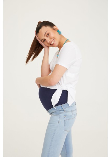 Hamile Skinny Jean Likralı Denim Pantolon Açık Mavi 1071 fırsatları