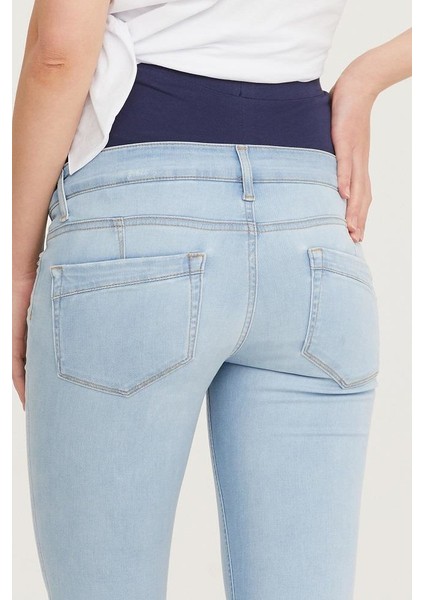 Hamile Skinny Jean Likralı Denim Pantolon Açık Mavi 1071 indirimleri