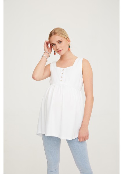 Hamile Beyaz Bluz Tunik 1075 indirimleri