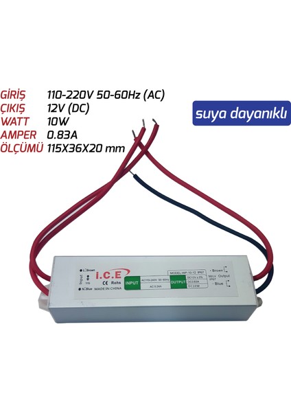 LED Trafosu (10W) 12V Suya Dayanıklı