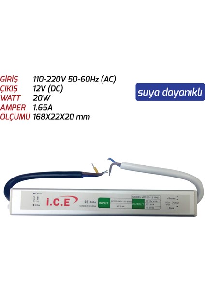 LED Trafosu (20W) 12V Suya Dayanıklı