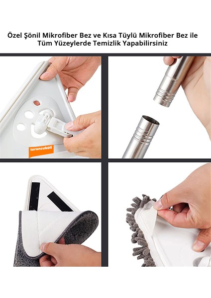 Vip Üçgen Mop Cam Duvar Tavan Fayans Parke Temizleyici Teleskopik Sap Vileda Tablet Mop indirimleri