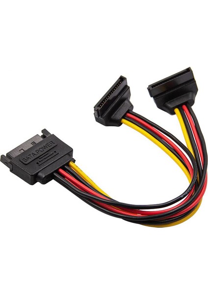 Sata 15-Pin (Erkek) To Dual 90° 15 Pin (Dişi) Kablo