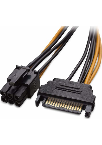 Sata Power 15 Pin (Erkek) To 6 Pin Atx (Erkek) Power Kablo