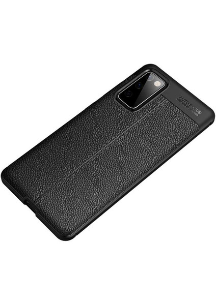 Galaxy S20 Fe Kılıf Kamera Korumalı Deri Görünümlü Silikon Kapak