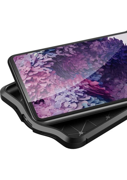 Galaxy S20 Fe Kılıf Kamera Korumalı Deri Görünümlü Silikon Kapak