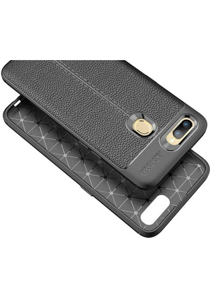 Oppo A12 Kılıf Deri Görünümlü Renk Atmayan Dayanaklı Silikon Kapak (Niss) indirimleri