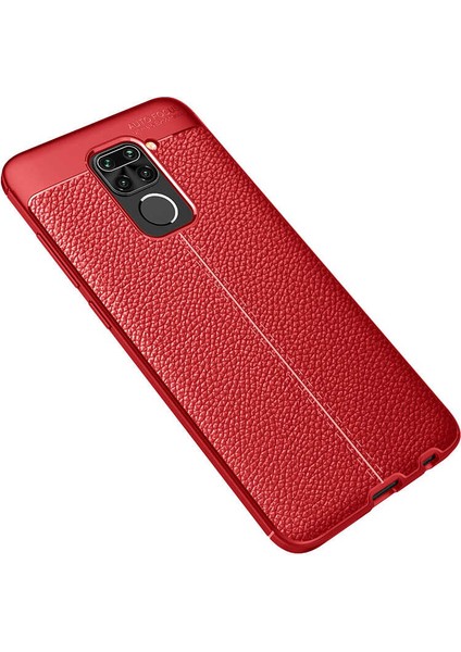 - Xiaomi Redmi Note 9 - Kılıf Auto Focus Karbon Niss Silikon Kapak - Kırmızı