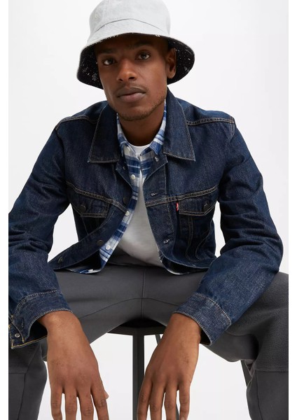 The Trucker Jacket Rockridge Trucker Orta İndigo Erkek Trucker Ceket