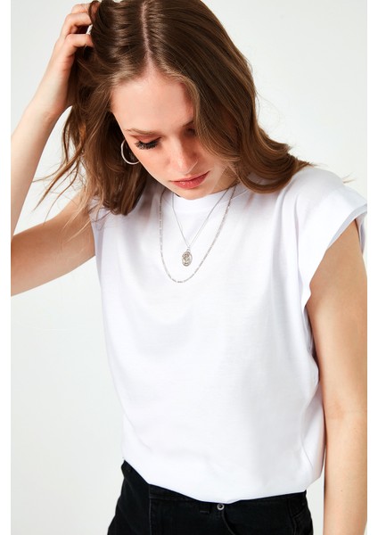 Bisiklet Yaka Pamuk T Shirt Kadın T SHİRT 5864019 indirimleri