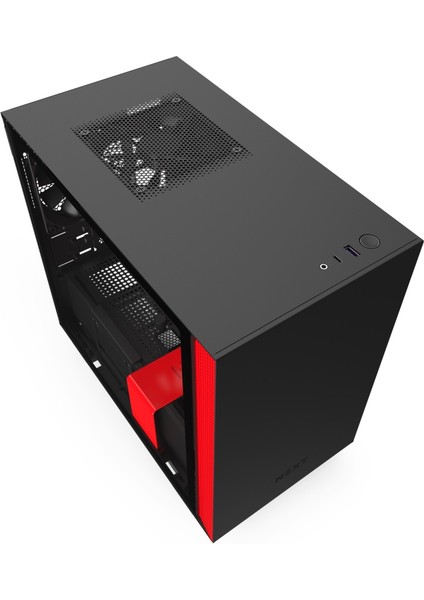 CA-H210B-BR USB 3.1 Temperli Cam Mat Siyah/Kırmızı Mini-ITX Mini-Tower Gaming (Oyuncu) Kasa