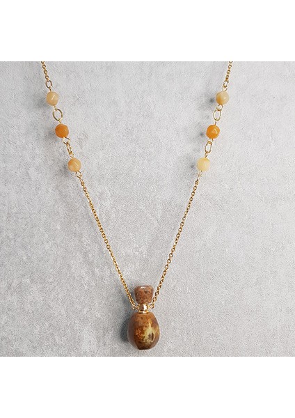 Çelik Coral Jade Akik Parfüm Şişe Kolye fiyatları