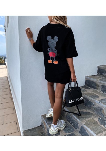 Siyah Mikey Mouse T-Shirt