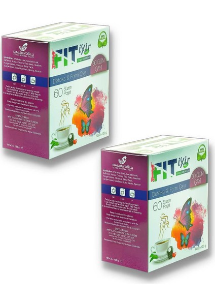Fit Ixir Bitkisel Karışım Detoks & Form Çayı 2 x 60 Süzen Poşet