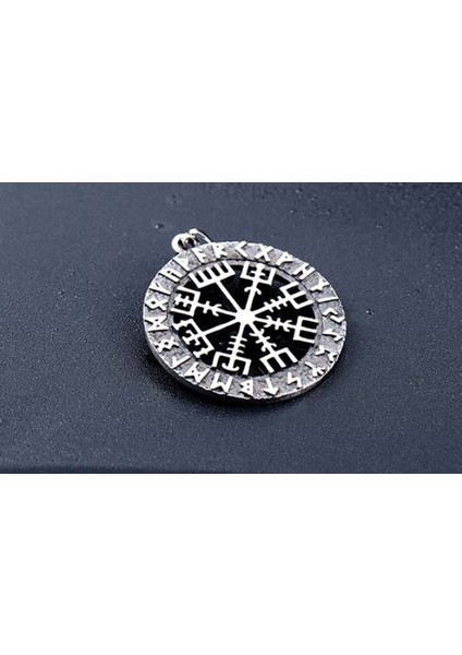 Çelik Vegvisir Savaşçı Pusula Viking Kolye