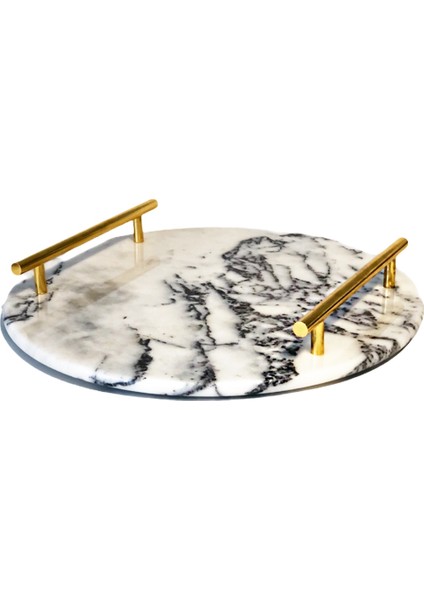 Lux & Marble Ring - Beyaz Mermer Yuvarlak Tepsi fiyatları