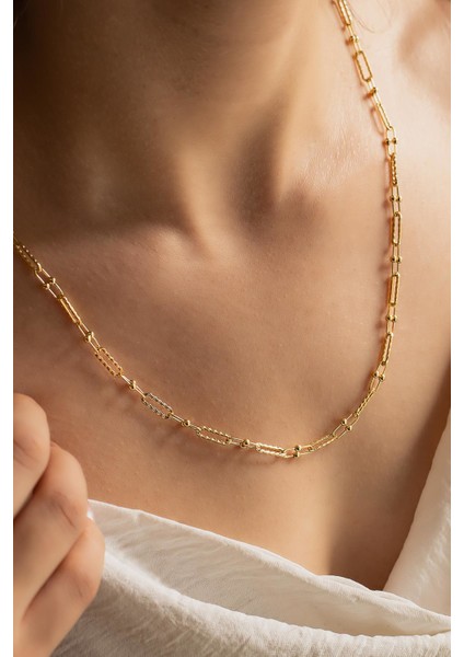 Lazerli Düğüm Ataç Altın Kolye