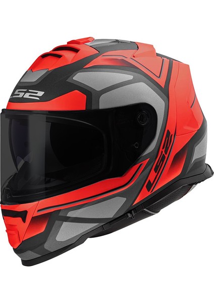 Storm Faster Mat Kırmızı-Tıtanıum Kask Siyah Cam
