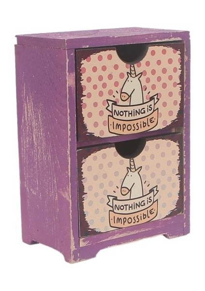 Nothing Is Impossible Unicorn Tasarımlı El Yapımı Şifonyer