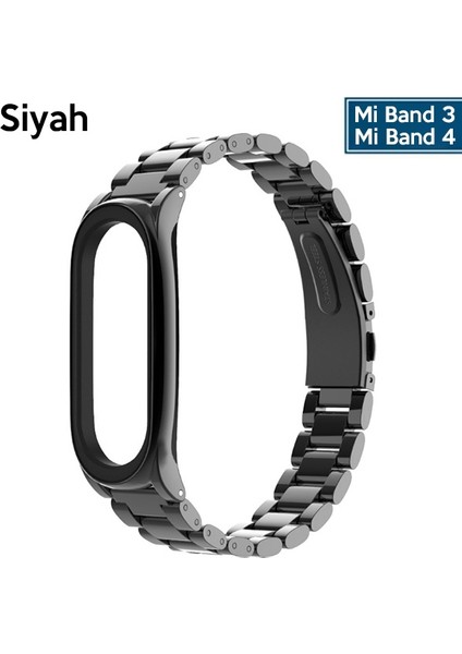 Mijobs Xiaomi Mi Band 4 Akıllı Saat 3 Bakla Çelik Kayış Kordon