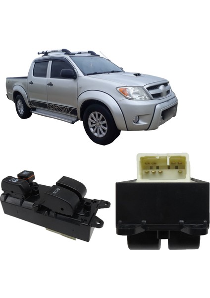 Toyota Hılux Sol Çiftli Cam Düğmesi Anahtarı Auto Düğmeli