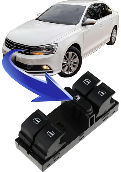 Volkswagen Jetta Sol Dörtlü Cam Düğmesi 2006--2015