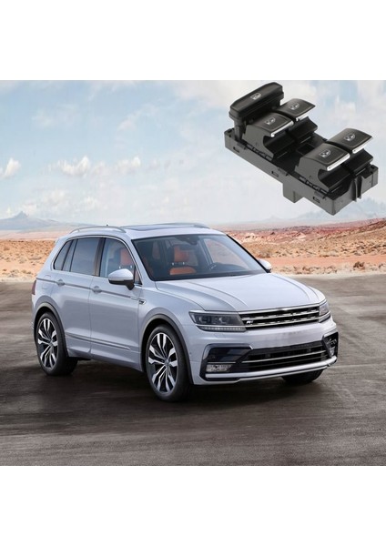 Volkswagen Tiguan Cam Anahtarı Düğmesi Sol Dörtlü 2017--2019 Krom Garantili Oem Ürün