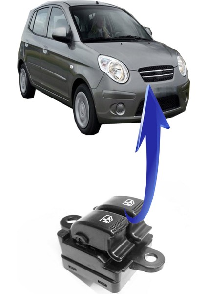 Kia Picanto Sol Çiftli Cam Düğmesi Anahtarı